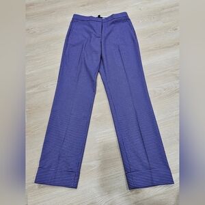 Ann Taylor- Eva Purple Houndstooth Straight Leg Dress Pants, Classy, Size 6 Tall